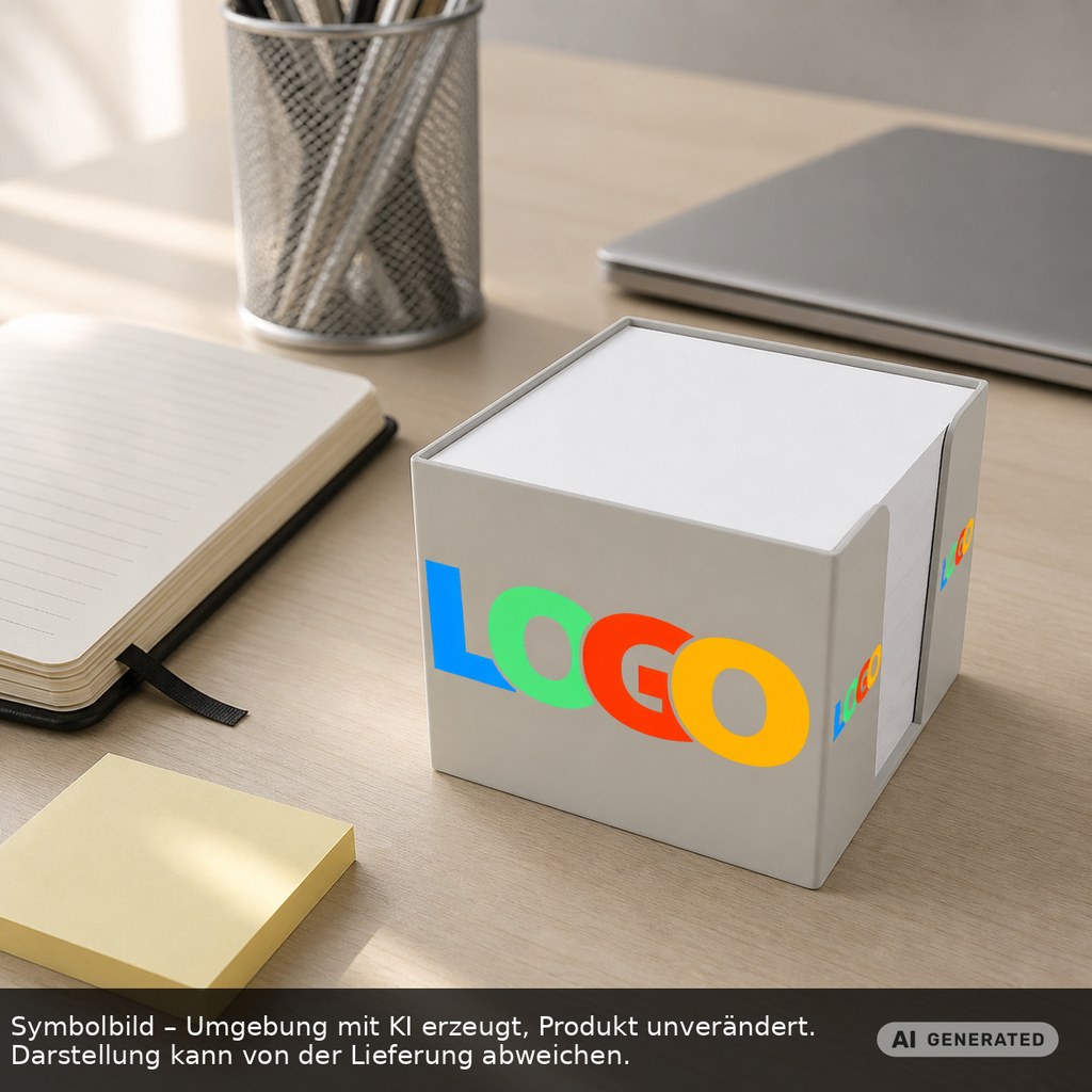 Zettelbox Recycling "Epsilon" als Werbeartikel mit Logo bedrucken