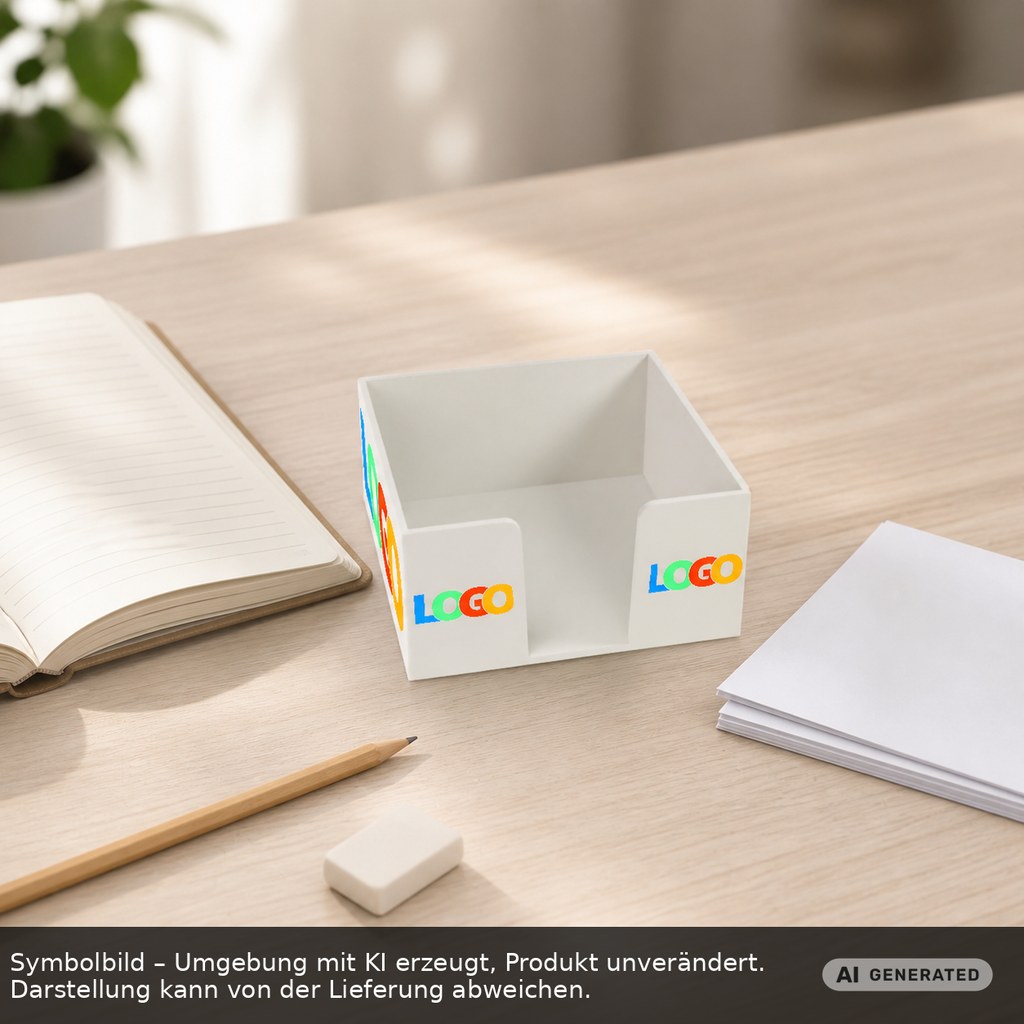 Zettelbox "Lambda" als Werbeartikel mit Logo bedrucken