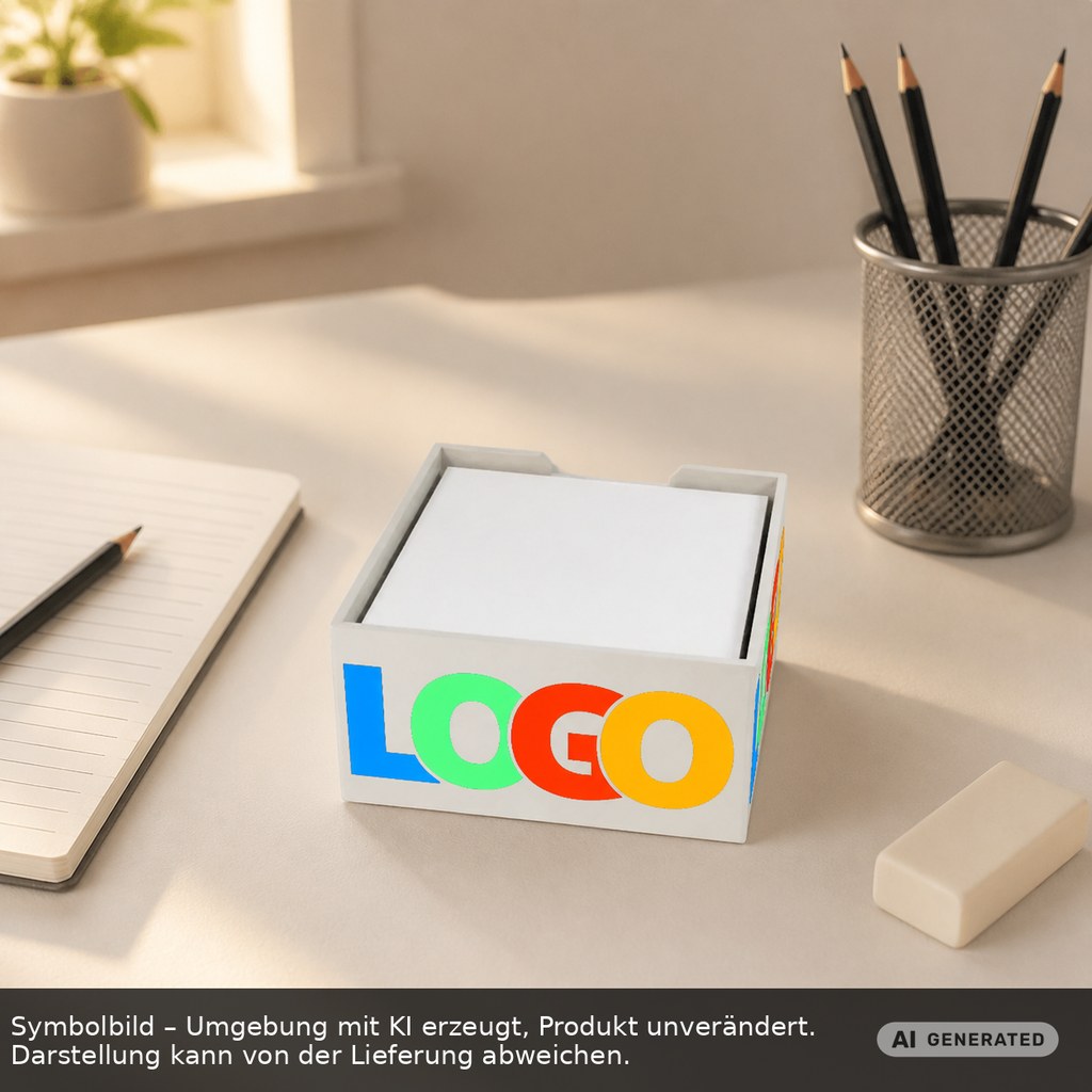 Zettelbox "Lambda" als Werbeartikel mit Logo bedrucken