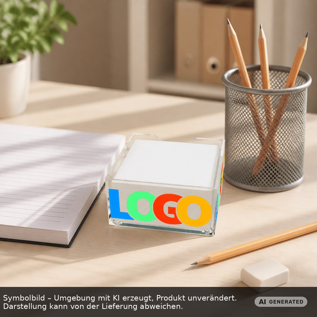 Zettelbox "Lambda" als Werbeartikel mit Logo bedrucken