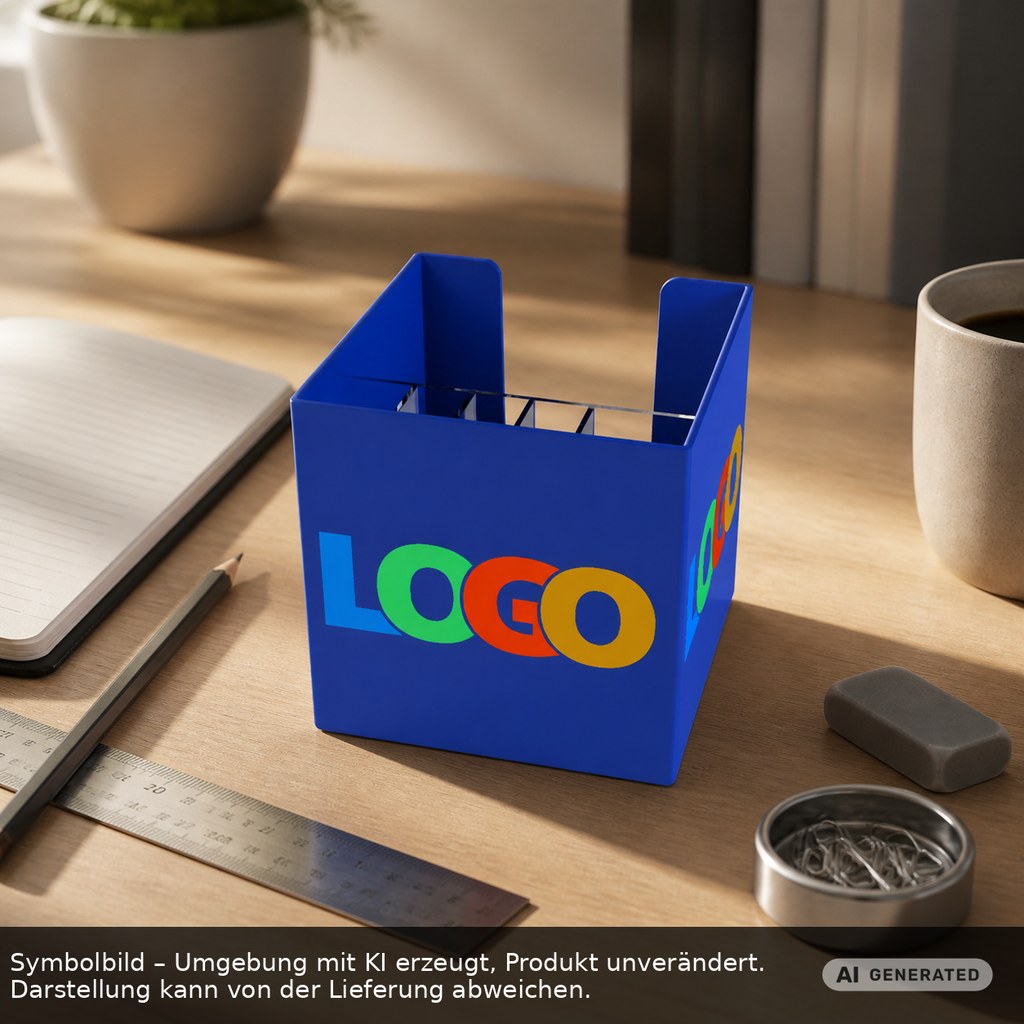 Zettelbox mit Köcher "Alpha" als Werbeartikel mit Logo bedrucken