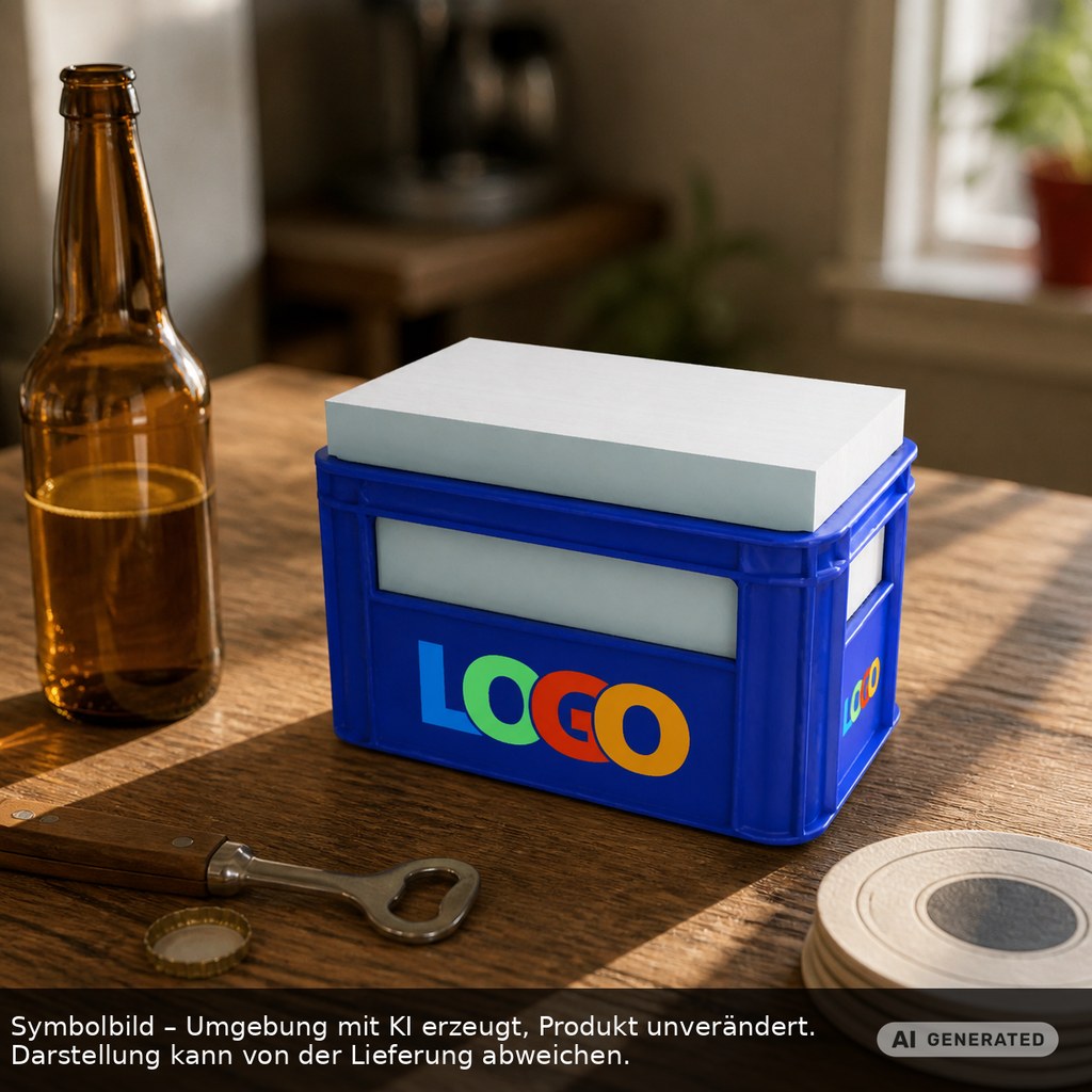 Zettelbox "Getränkekasten" als Werbeartikel mit Logo bedrucken