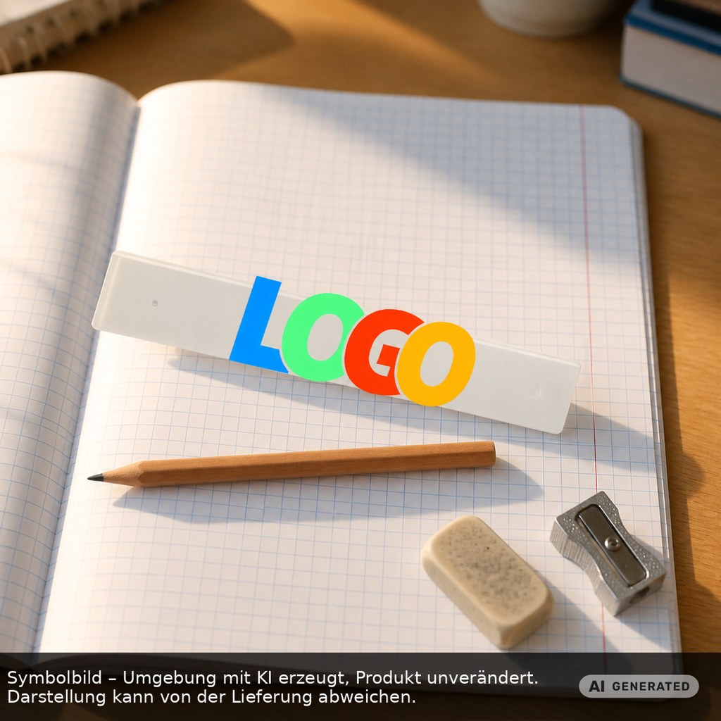 Lineal 20 cm als Werbeartikel mit Logo bedrucken