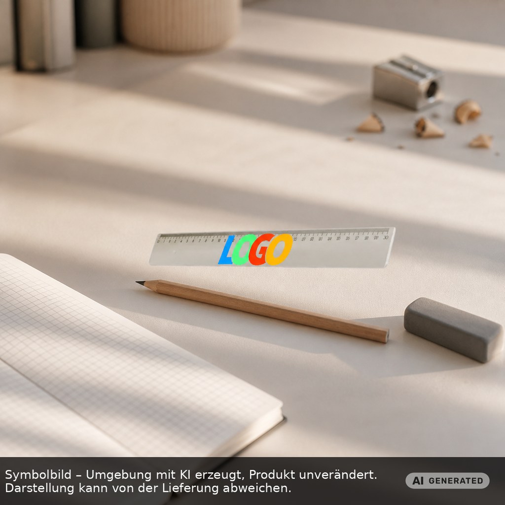 Lineal 30 cm als Werbeartikel mit Logo bedrucken
