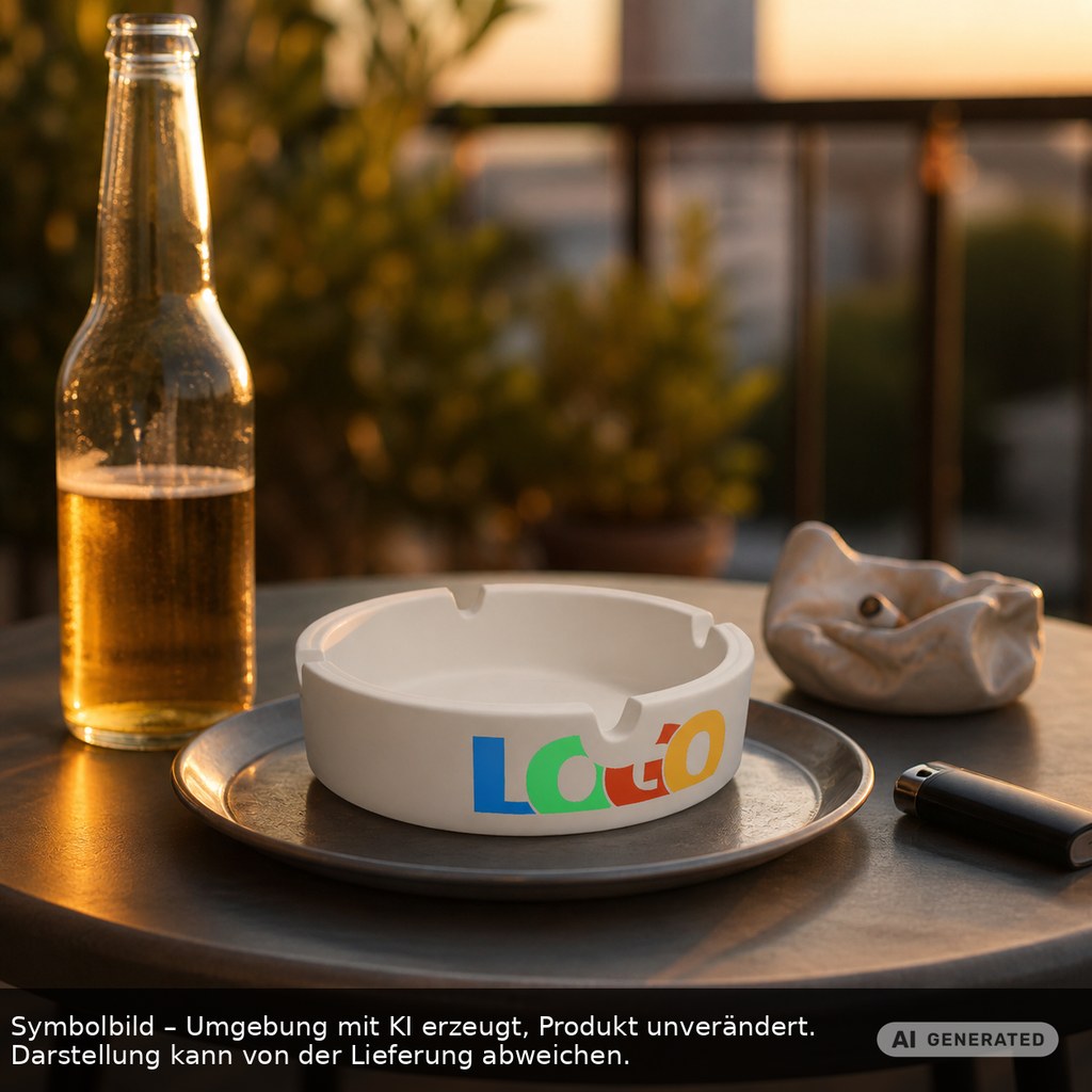 Glasaschenbecher als Werbeartikel mit Logo bedrucken