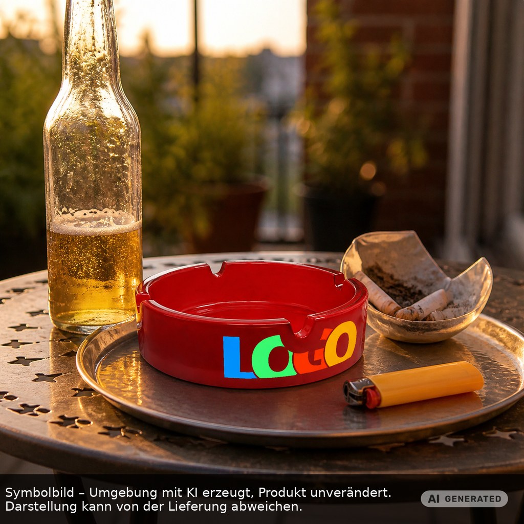 Glasaschenbecher als Werbeartikel mit Logo bedrucken