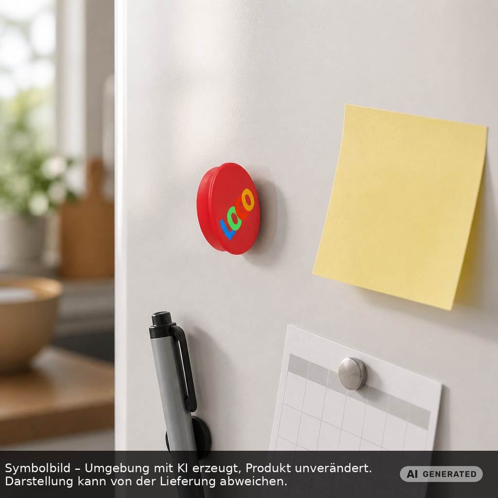 Magnet, rund als Werbeartikel mit Logo bedrucken