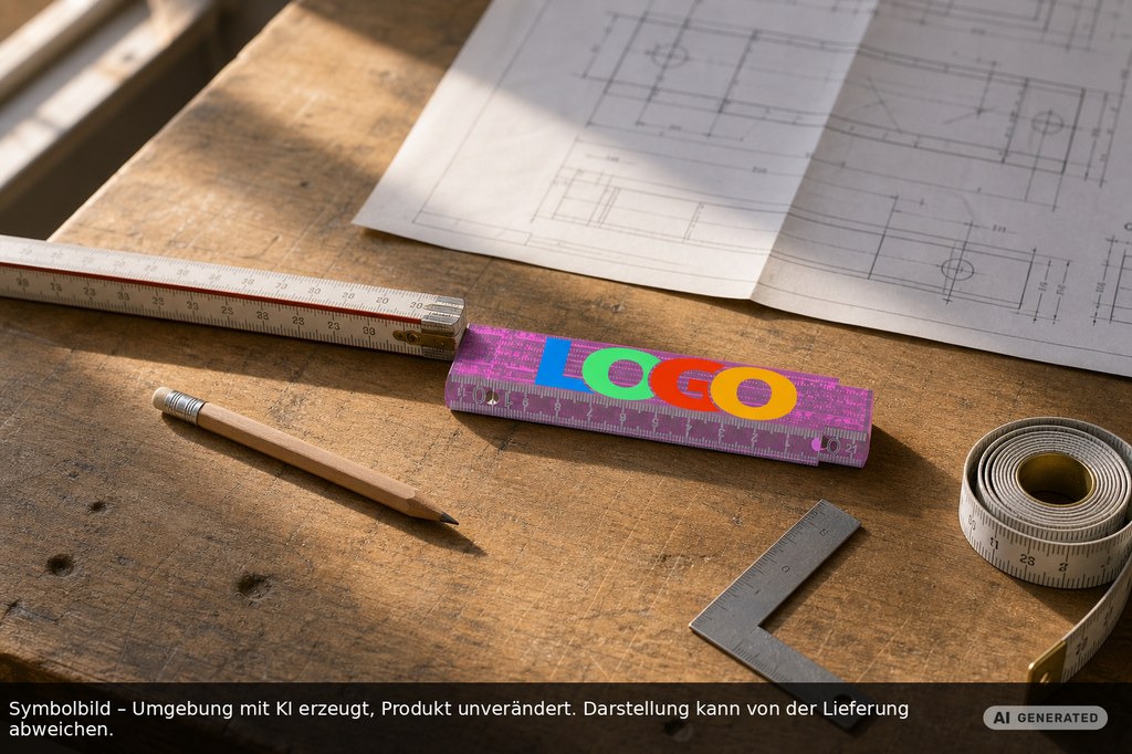 Kunststoff-Zollstock, midi als Werbeartikel mit Logo bedrucken