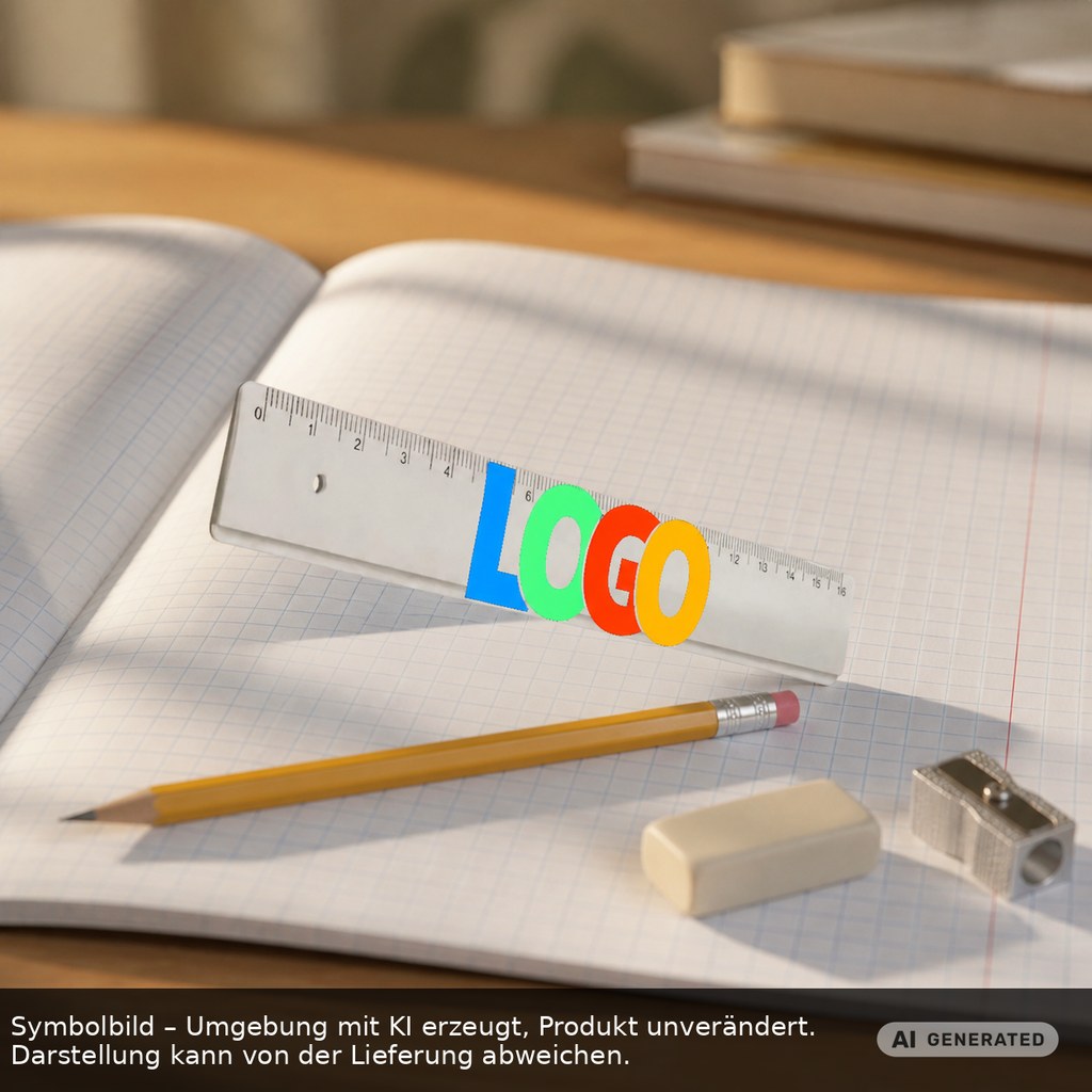 Lineal 16 cm als Werbeartikel mit Logo bedrucken