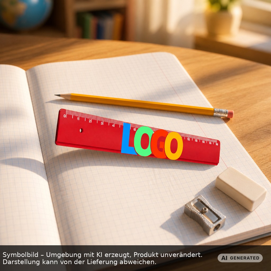 Lineal 16 cm als Werbeartikel mit Logo bedrucken