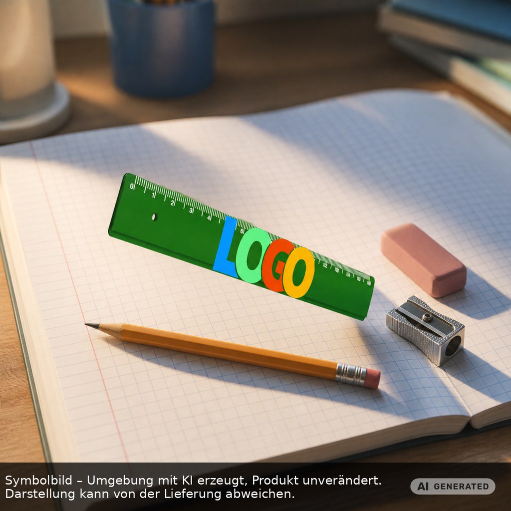 Lineal 16 cm als Werbeartikel mit Logo bedrucken