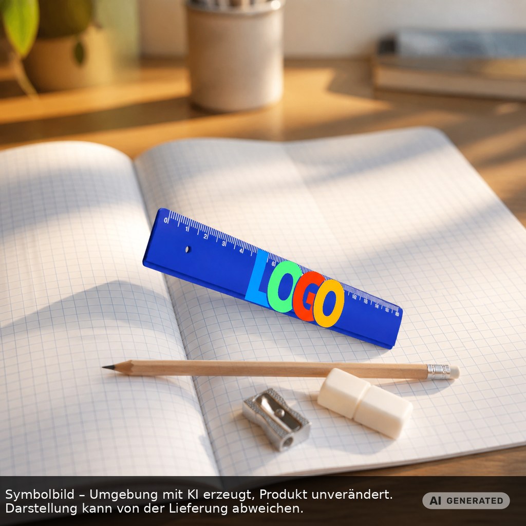 Lineal 16 cm als Werbeartikel mit Logo bedrucken