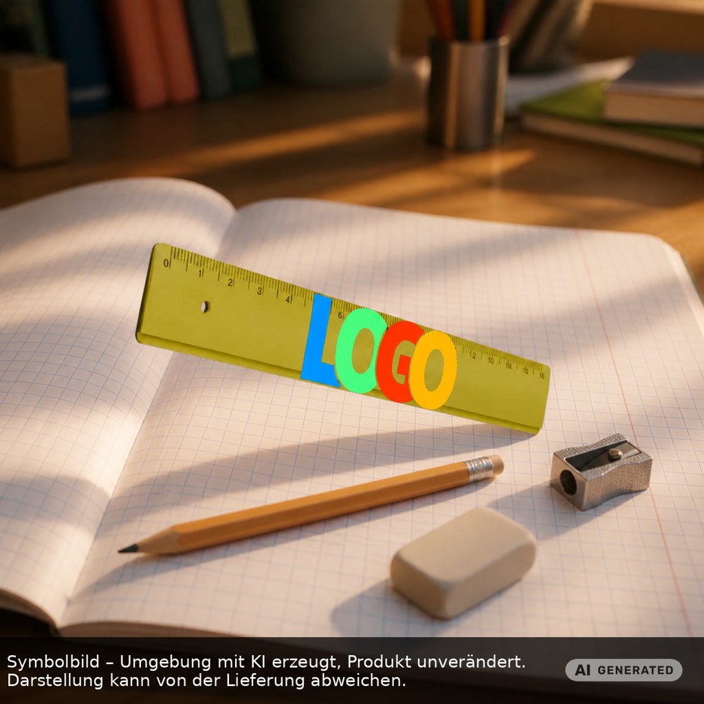 Lineal 16 cm als Werbeartikel mit Logo bedrucken