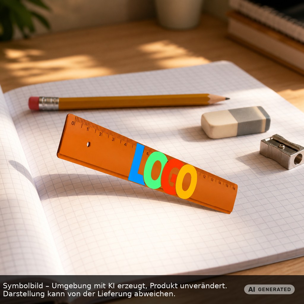 Lineal 16 cm als Werbeartikel mit Logo bedrucken