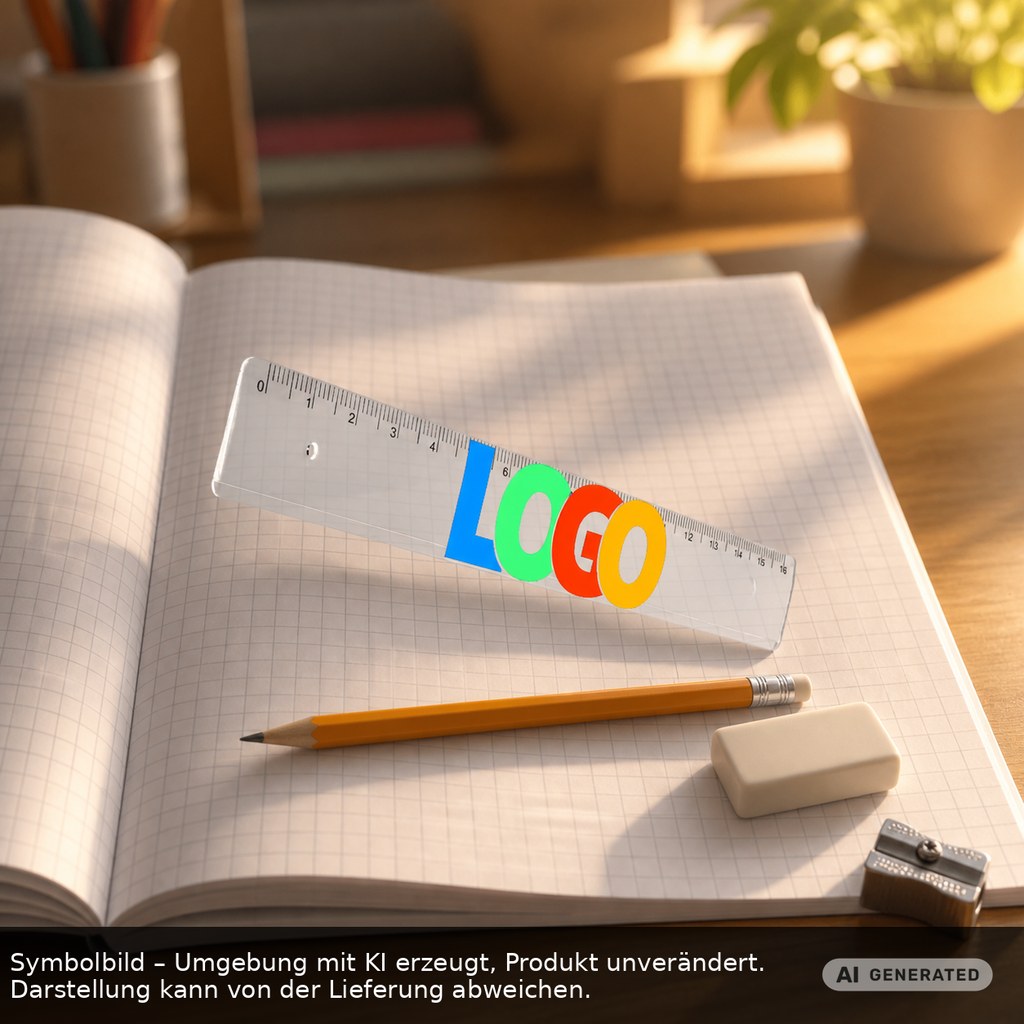 Lineal 16 cm als Werbeartikel mit Logo bedrucken