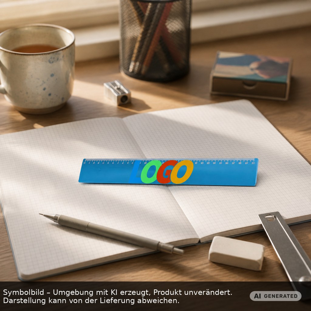 Lineal 30 cm als Werbeartikel mit Logo bedrucken
