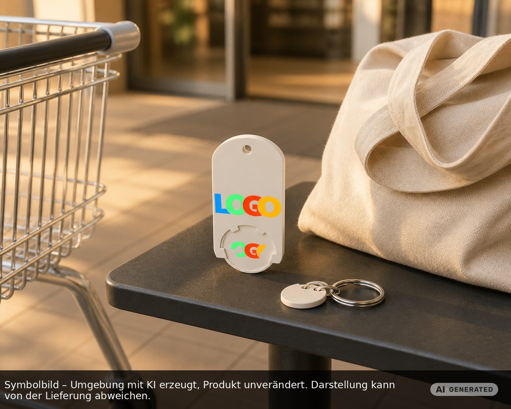 Chiphalter mit 1€-Chip "Alpha" als Werbeartikel mit Logo bedrucken