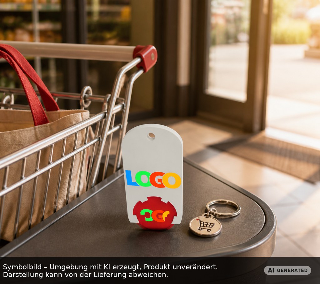 Chiphalter mit 1€-Chip "Alpha" als Werbeartikel mit Logo bedrucken
