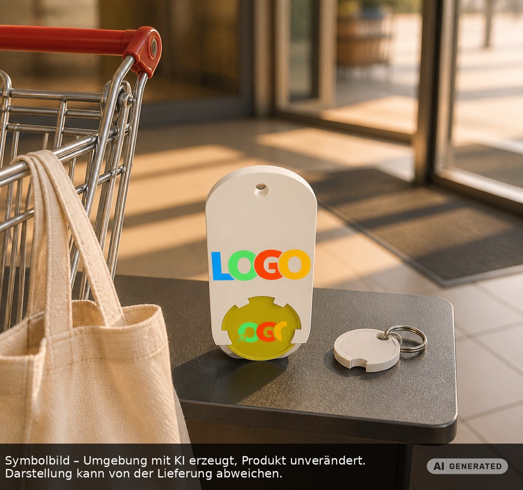 Chiphalter mit 1€-Chip "Alpha" als Werbeartikel mit Logo bedrucken