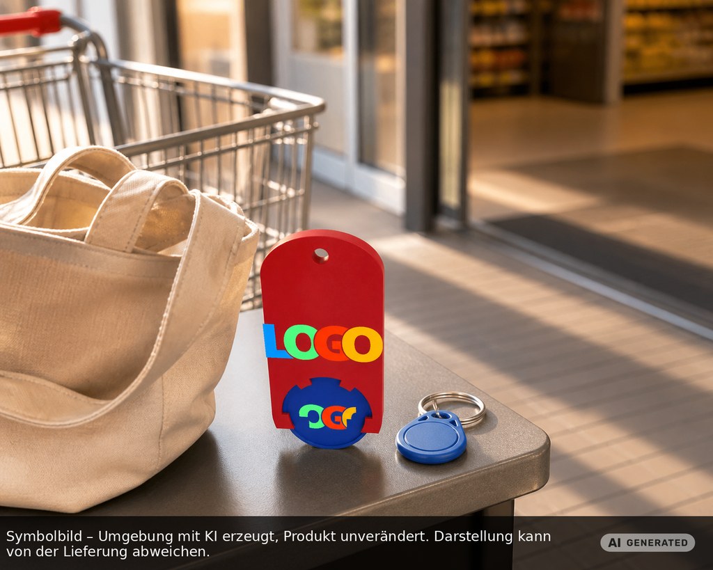 Chiphalter mit 1€-Chip "Alpha" als Werbeartikel mit Logo bedrucken