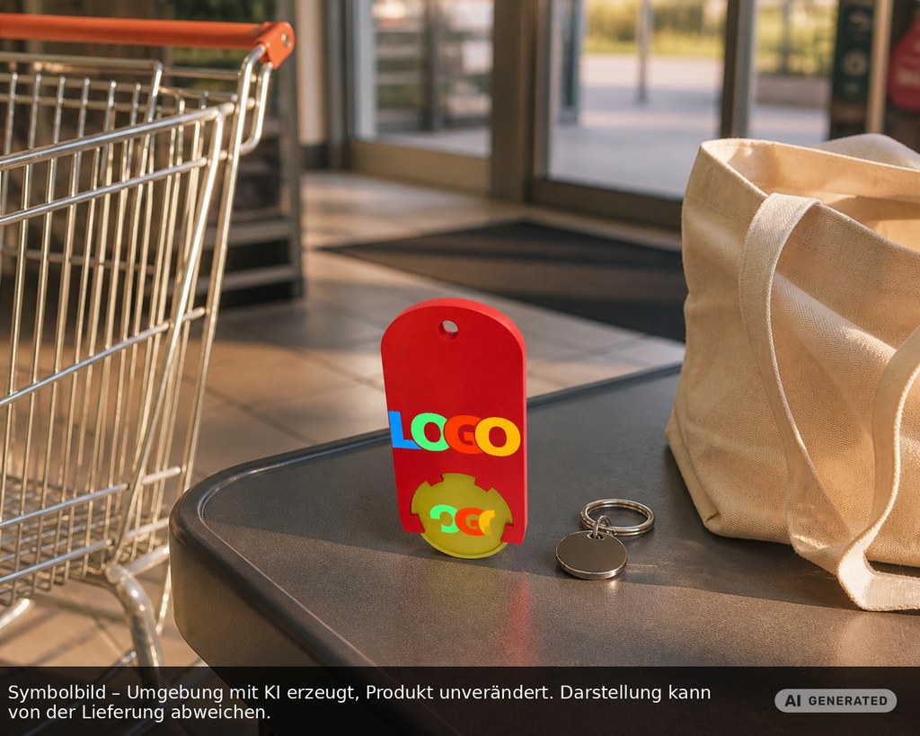 Chiphalter mit 1€-Chip "Alpha" als Werbeartikel mit Logo bedrucken
