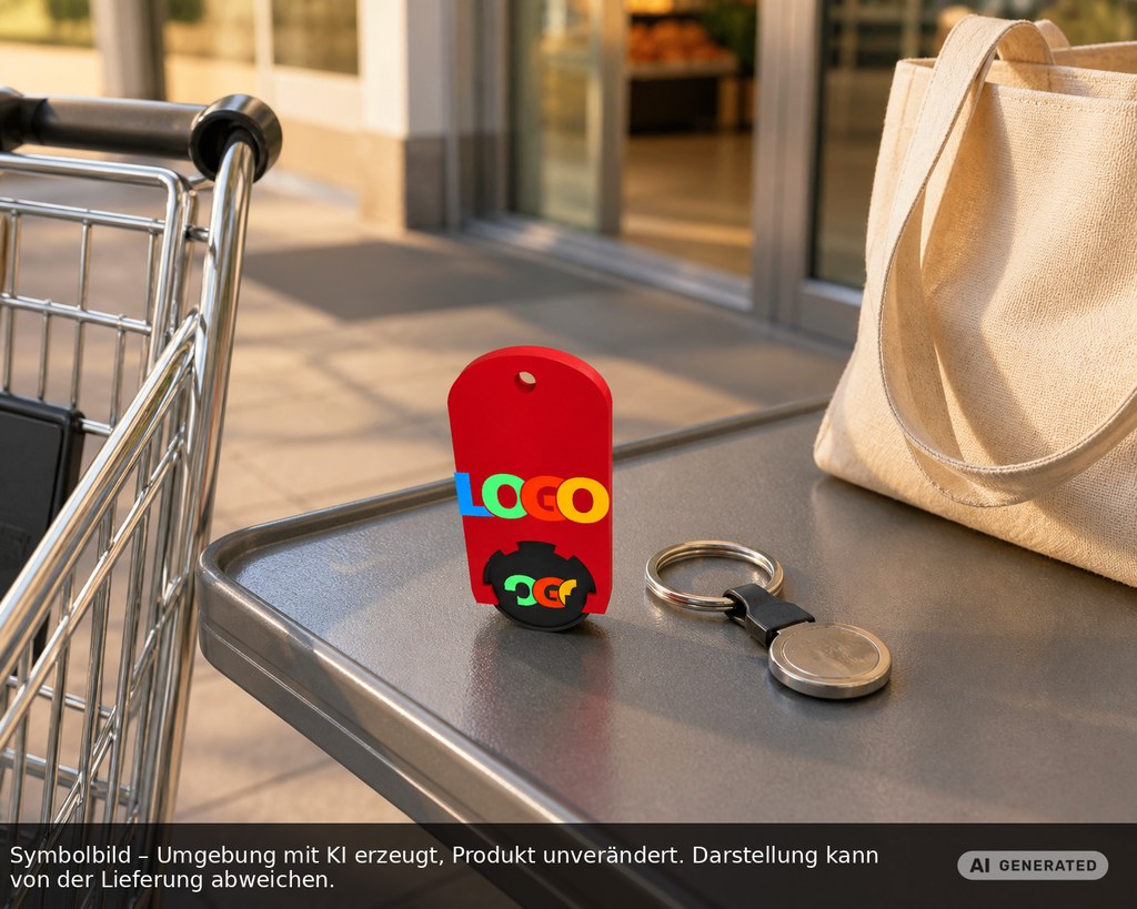 Chiphalter mit 1€-Chip "Alpha" als Werbeartikel mit Logo bedrucken