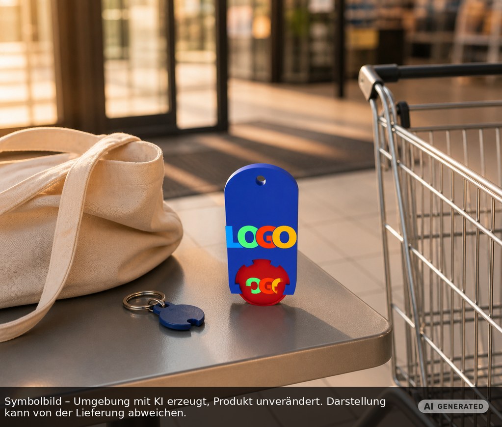 Chiphalter mit 1€-Chip "Alpha" als Werbeartikel mit Logo bedrucken