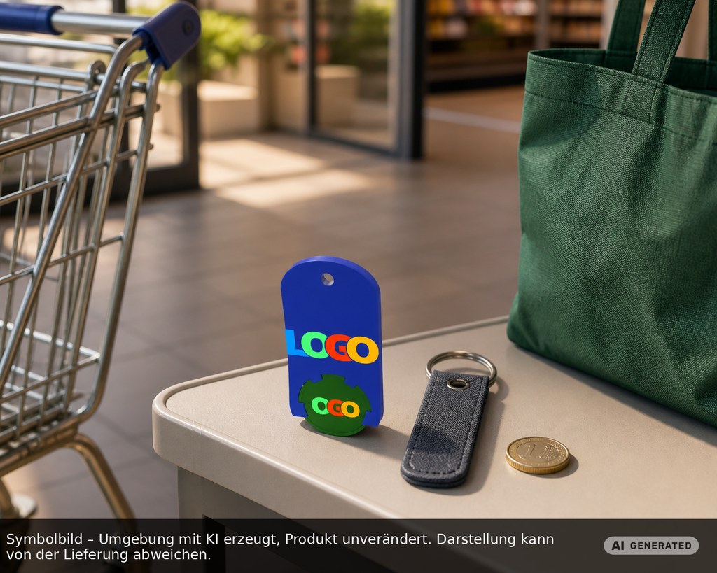Chiphalter mit 1€-Chip "Alpha" als Werbeartikel mit Logo bedrucken