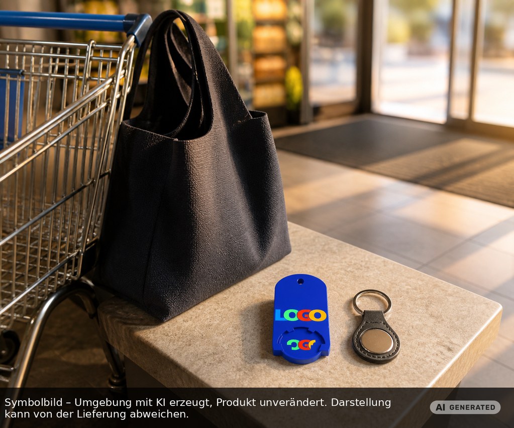 Chiphalter mit 1€-Chip "Alpha" als Werbeartikel mit Logo bedrucken