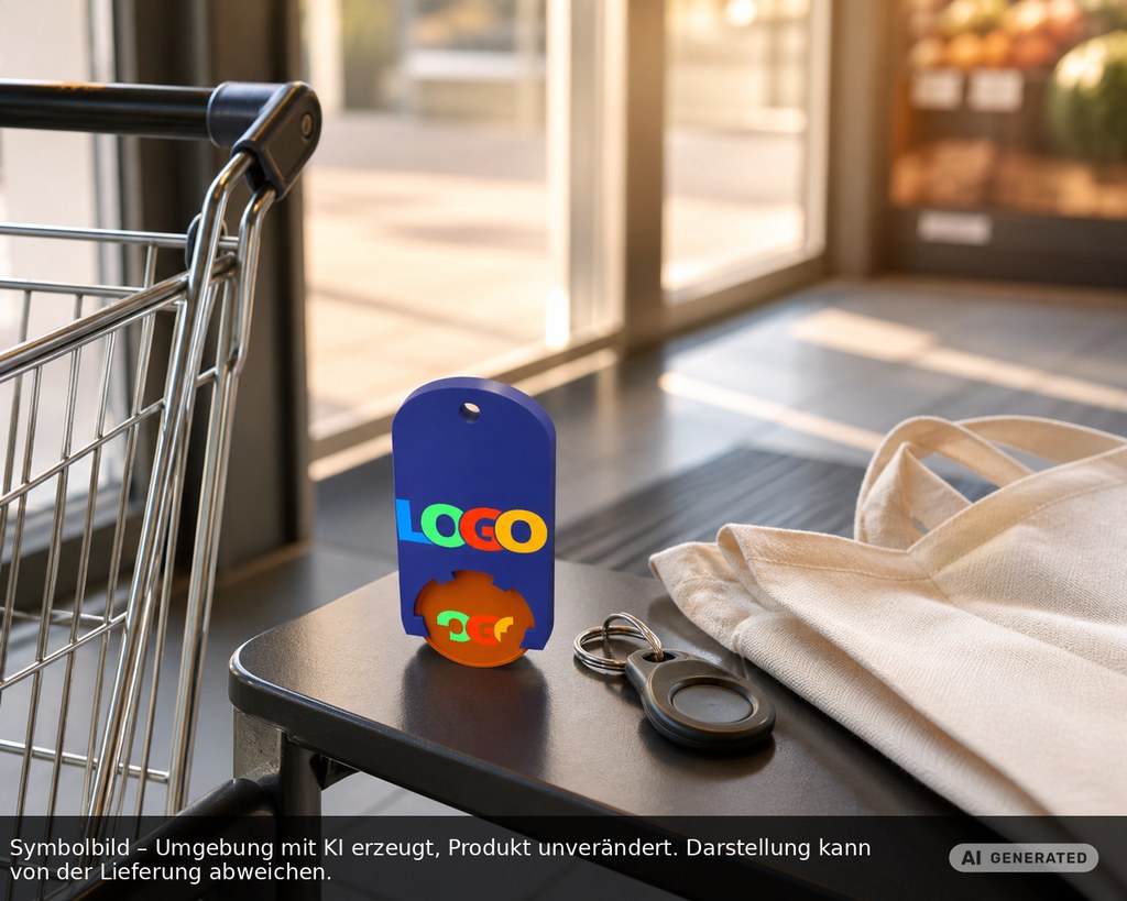 Chiphalter mit 1€-Chip "Alpha" als Werbeartikel mit Logo bedrucken