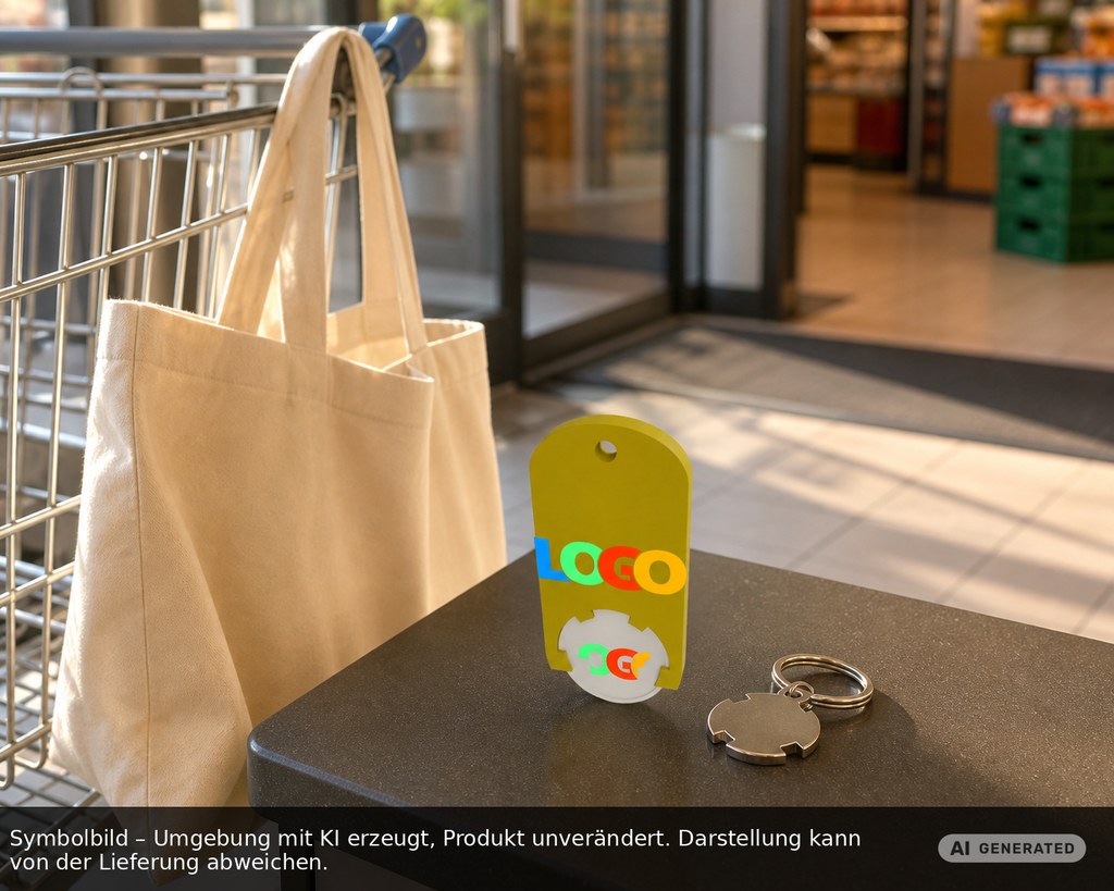 Chiphalter mit 1€-Chip "Alpha" als Werbeartikel mit Logo bedrucken