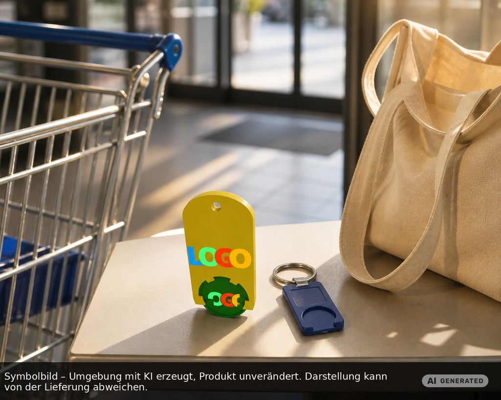 Chiphalter mit 1€-Chip "Alpha" als Werbeartikel mit Logo bedrucken