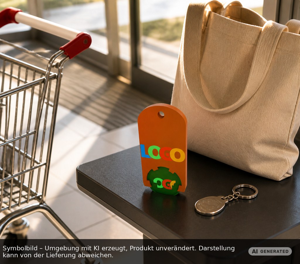 Chiphalter mit 1€-Chip "Alpha" als Werbeartikel mit Logo bedrucken