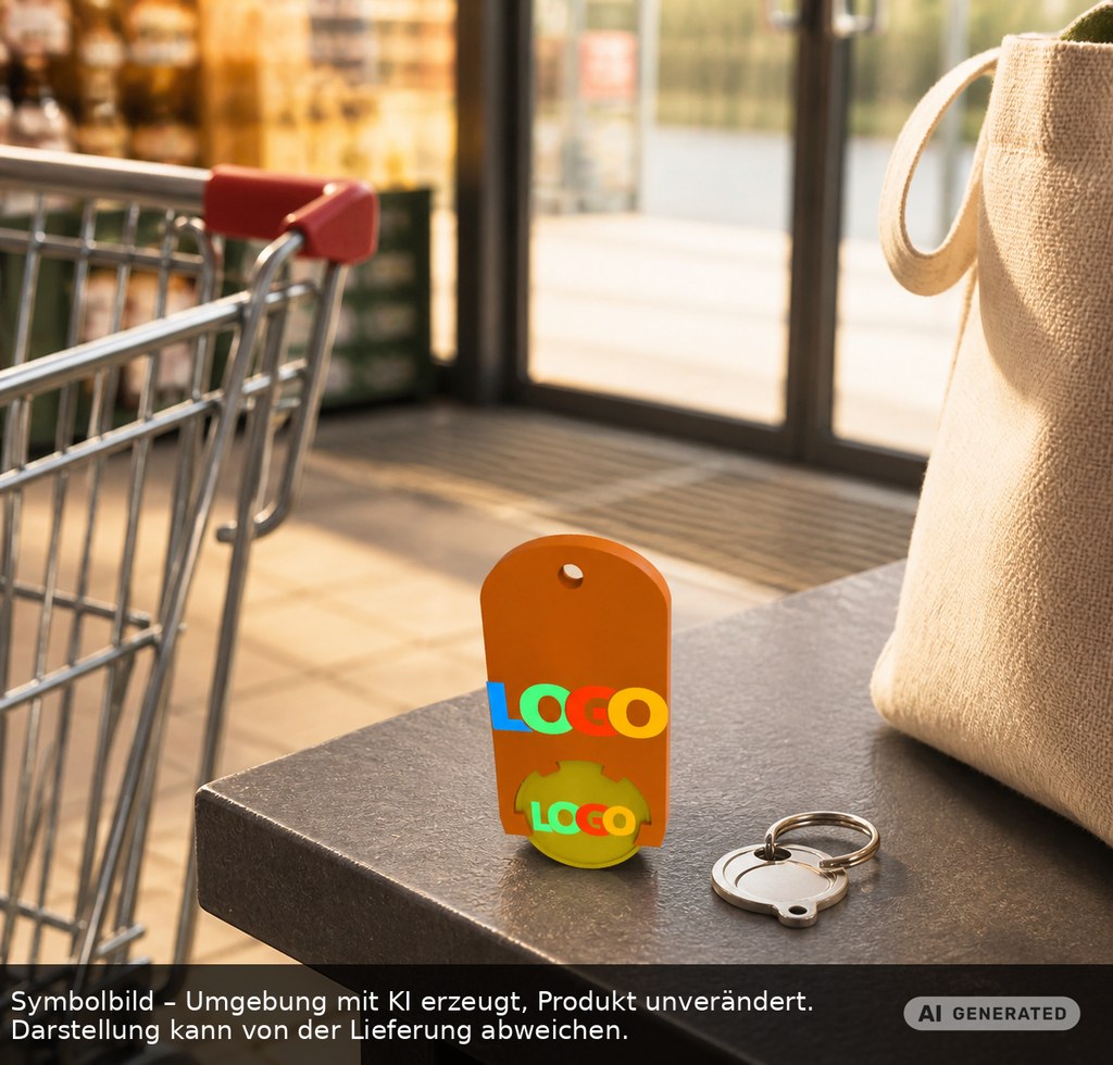 Chiphalter mit 1€-Chip "Alpha" als Werbeartikel mit Logo bedrucken