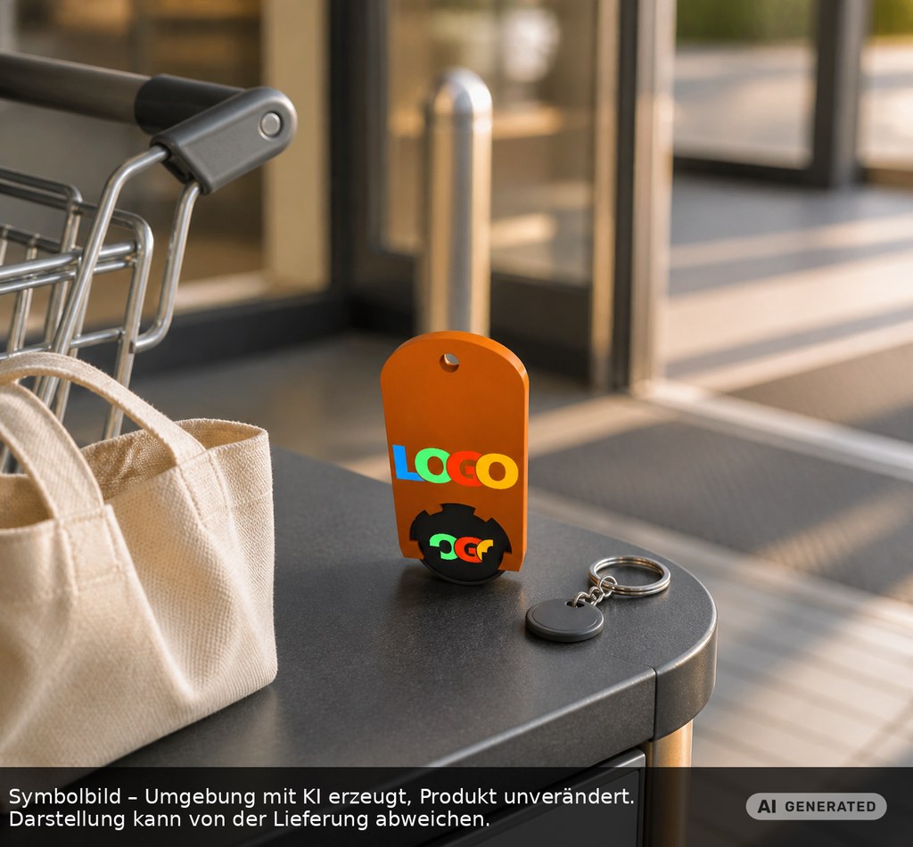 Chiphalter mit 1€-Chip "Alpha" als Werbeartikel mit Logo bedrucken