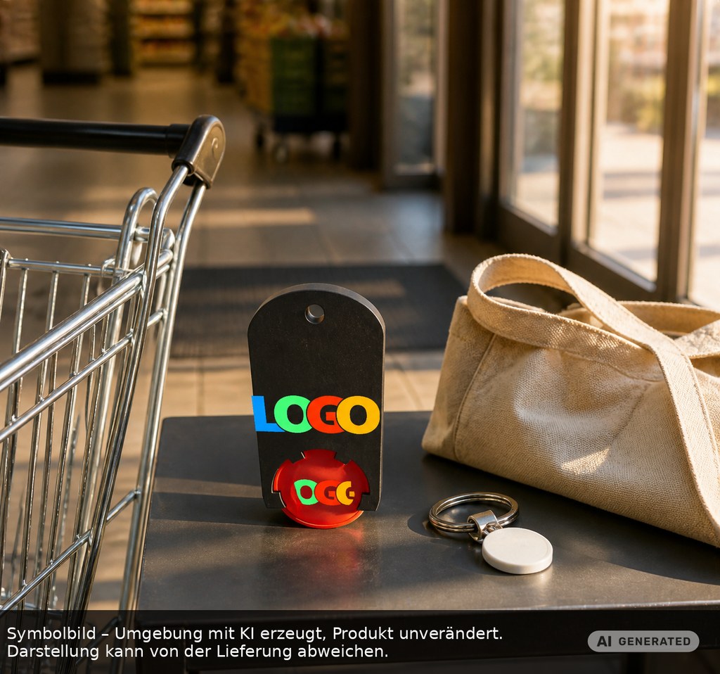 Chiphalter mit 1€-Chip "Alpha" als Werbeartikel mit Logo bedrucken