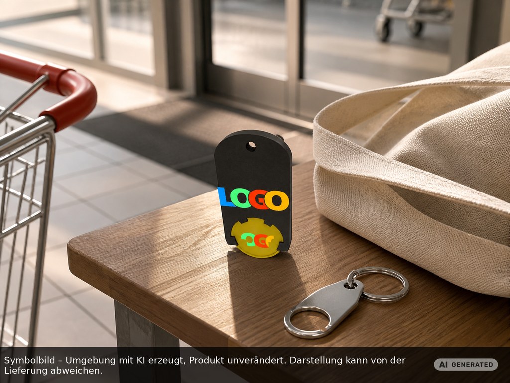 Chiphalter mit 1€-Chip "Alpha" als Werbeartikel mit Logo bedrucken