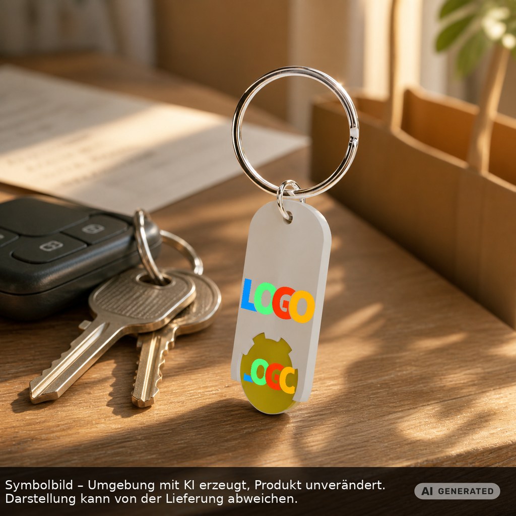 Chiphalter mit 1€-Chip "Alpha" als Werbeartikel mit Logo bedrucken