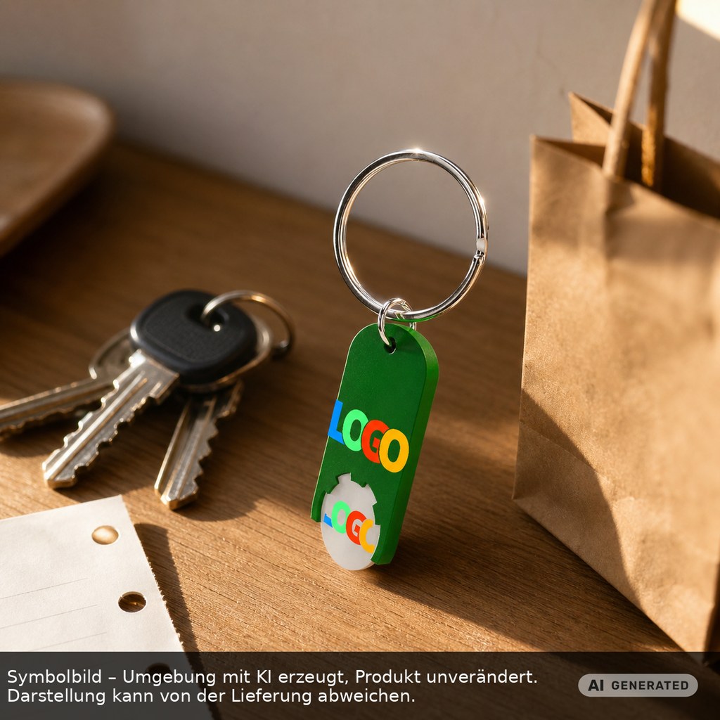 Chiphalter mit 1€-Chip "Alpha" als Werbeartikel mit Logo bedrucken
