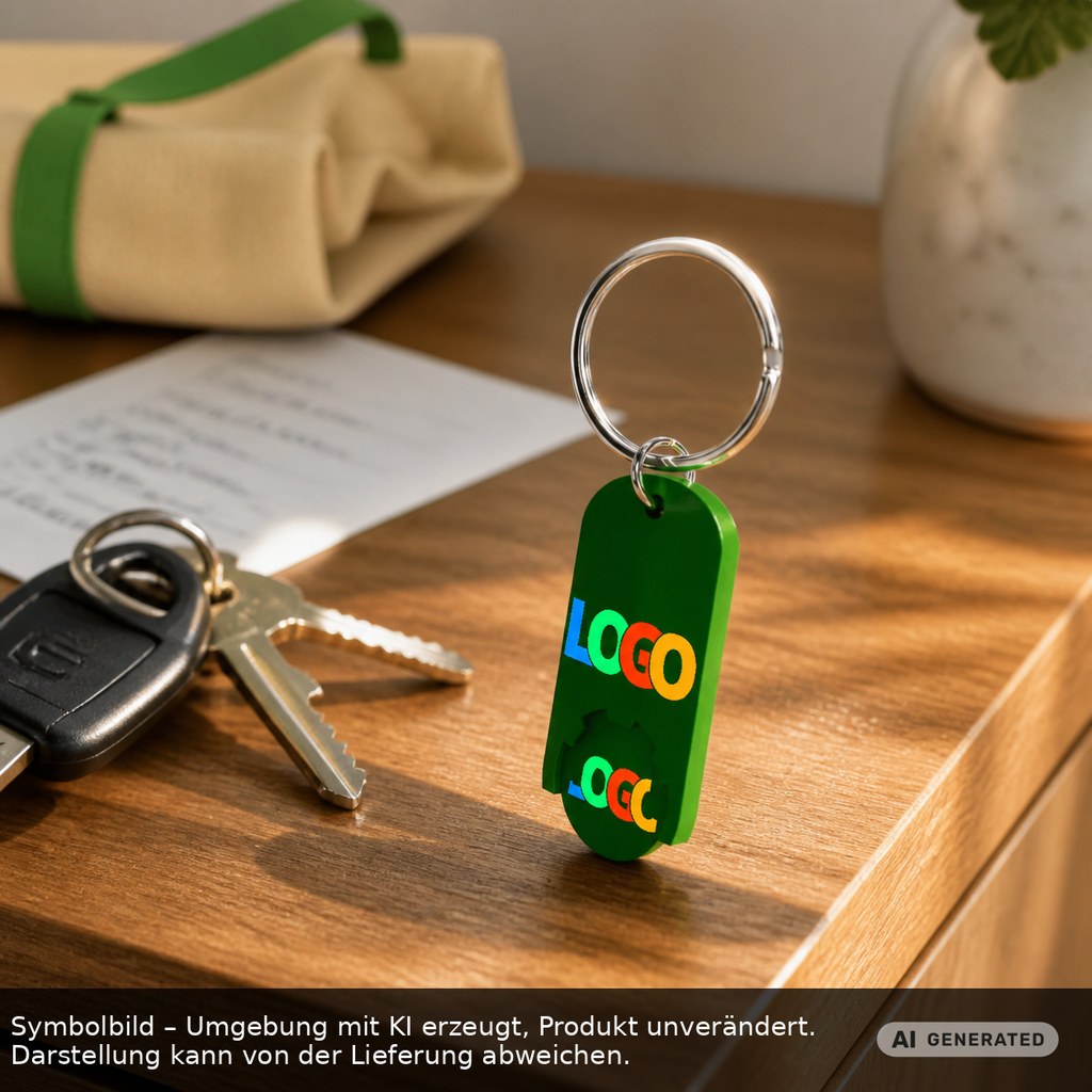 Chiphalter mit 1€-Chip "Alpha" als Werbeartikel mit Logo bedrucken
