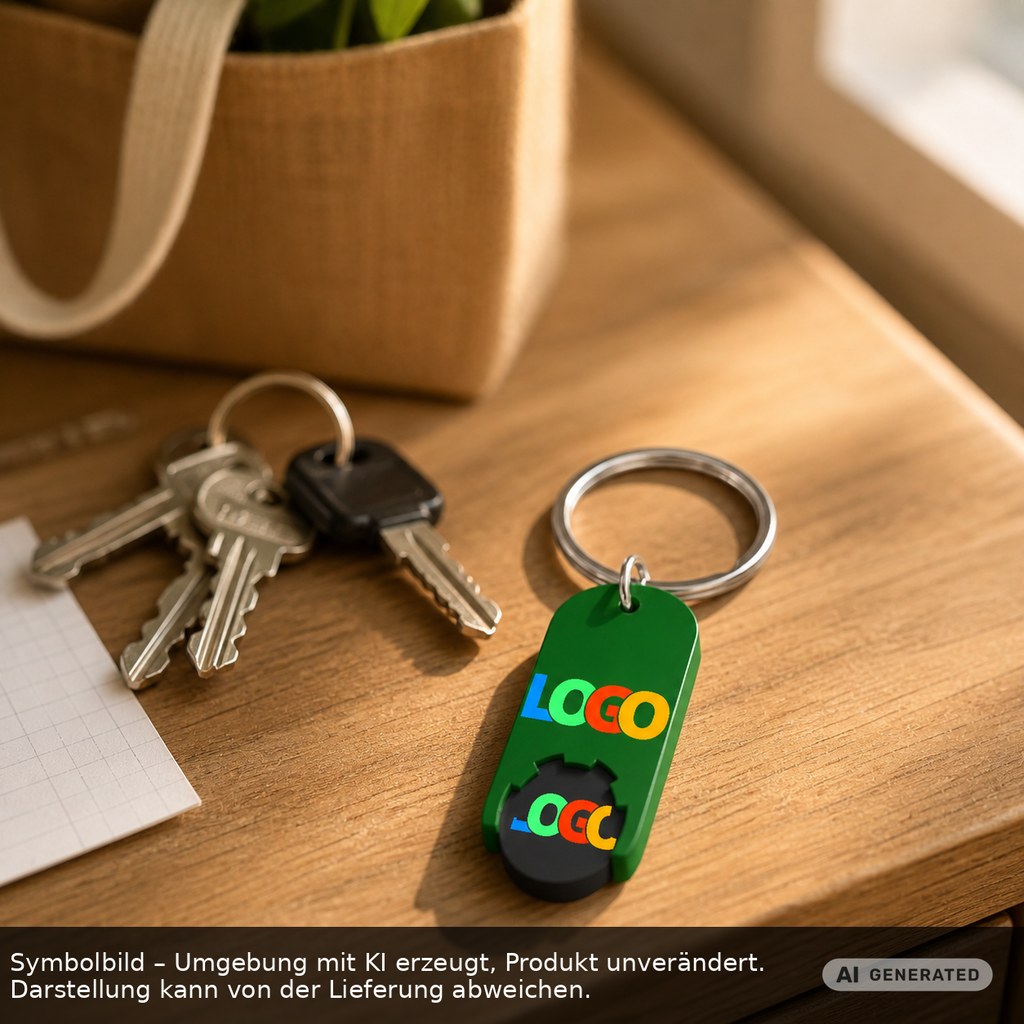 Chiphalter mit 1€-Chip "Alpha" als Werbeartikel mit Logo bedrucken