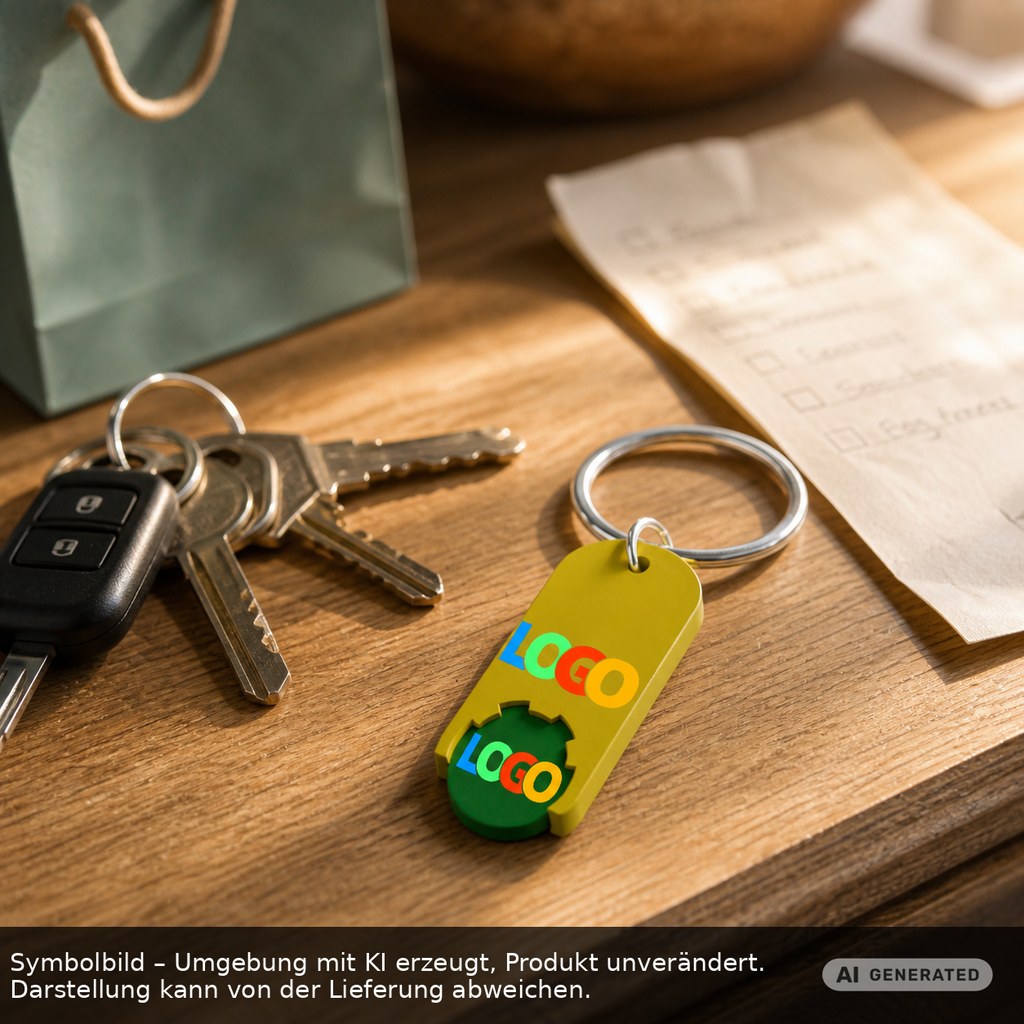 Chiphalter mit 1€-Chip "Alpha" als Werbeartikel mit Logo bedrucken