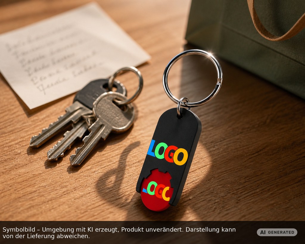Chiphalter mit 1€-Chip "Alpha" als Werbeartikel mit Logo bedrucken
