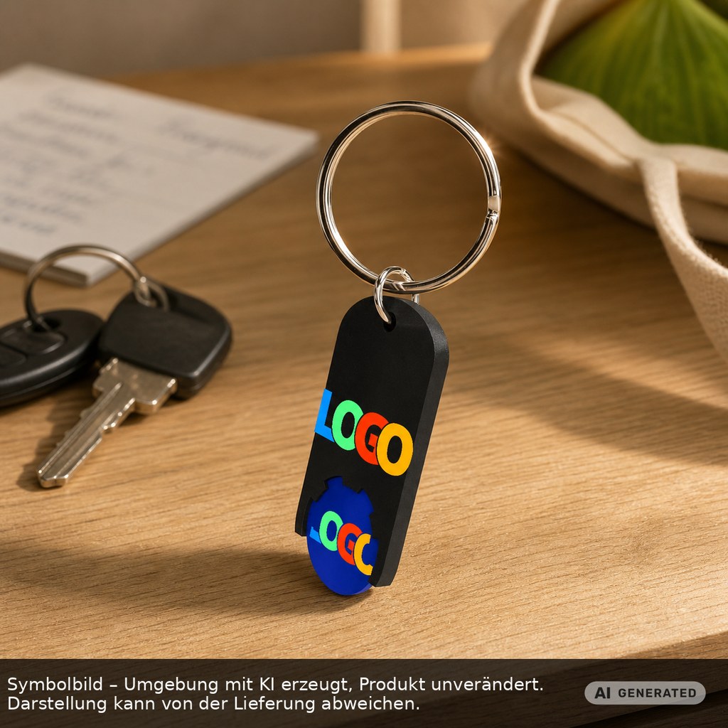 Chiphalter mit 1€-Chip "Alpha" als Werbeartikel mit Logo bedrucken