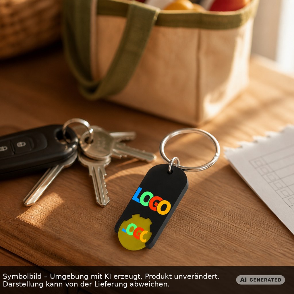 Chiphalter mit 1€-Chip "Alpha" als Werbeartikel mit Logo bedrucken