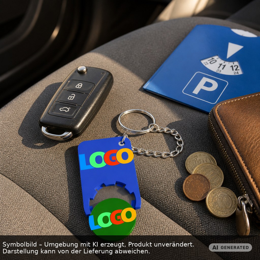 Chiphalter mit 1€-Chip "Beta" als Werbeartikel mit Logo bedrucken