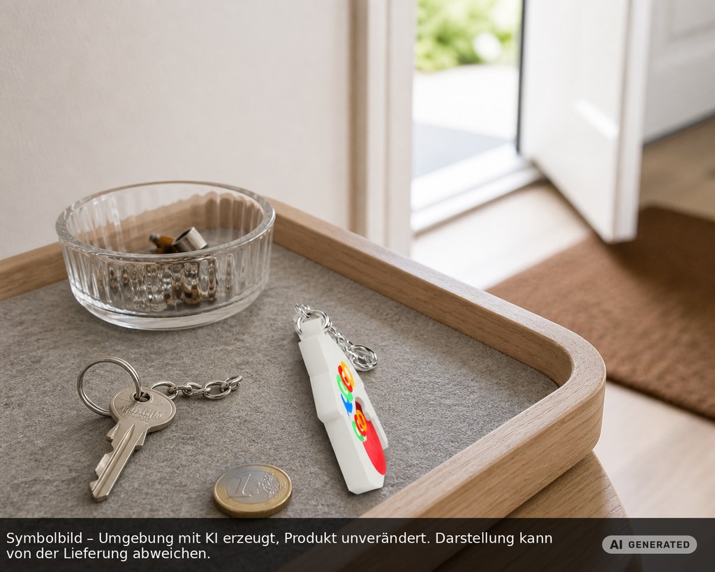 Chiphalter mit 1€-Chip "Haus" als Werbeartikel mit Logo bedrucken