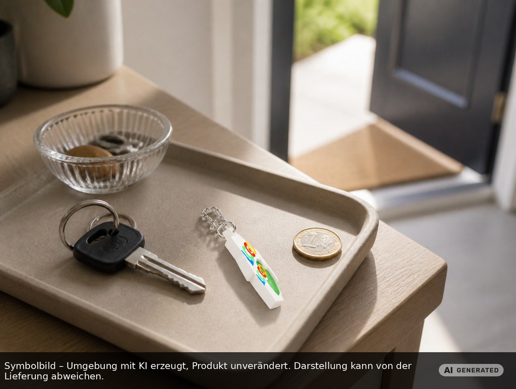 Chiphalter mit 1€-Chip "Haus" als Werbeartikel mit Logo bedrucken