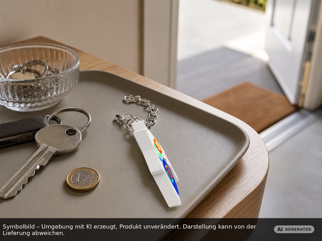 Chiphalter mit 1€-Chip "Haus" als Werbeartikel mit Logo bedrucken