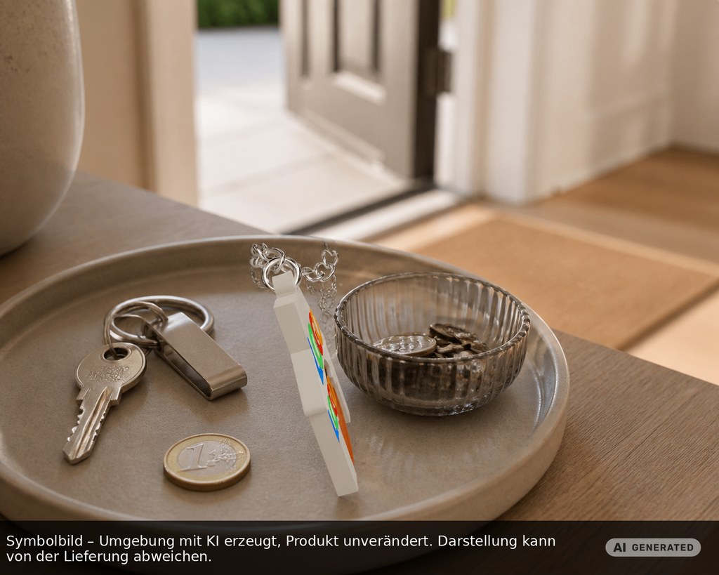 Chiphalter mit 1€-Chip "Haus" als Werbeartikel mit Logo bedrucken